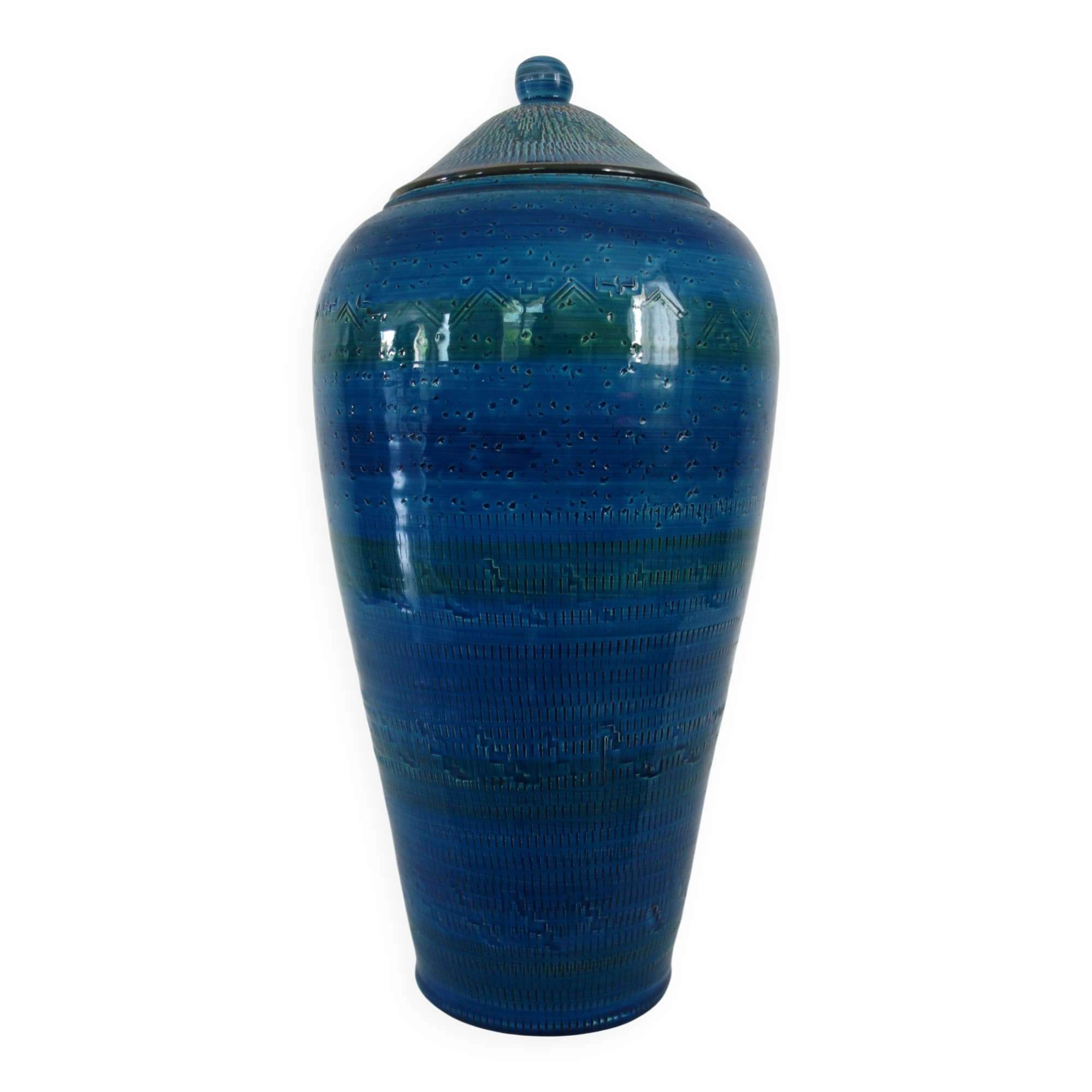 Vase couvert céramique style Bitossi, Italie années 70