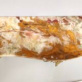 Table Console Murale Vintage en Laiton avec Plateau en Onyx Jaune, Italie