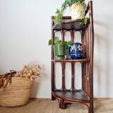 Vintage rattan corner shelf