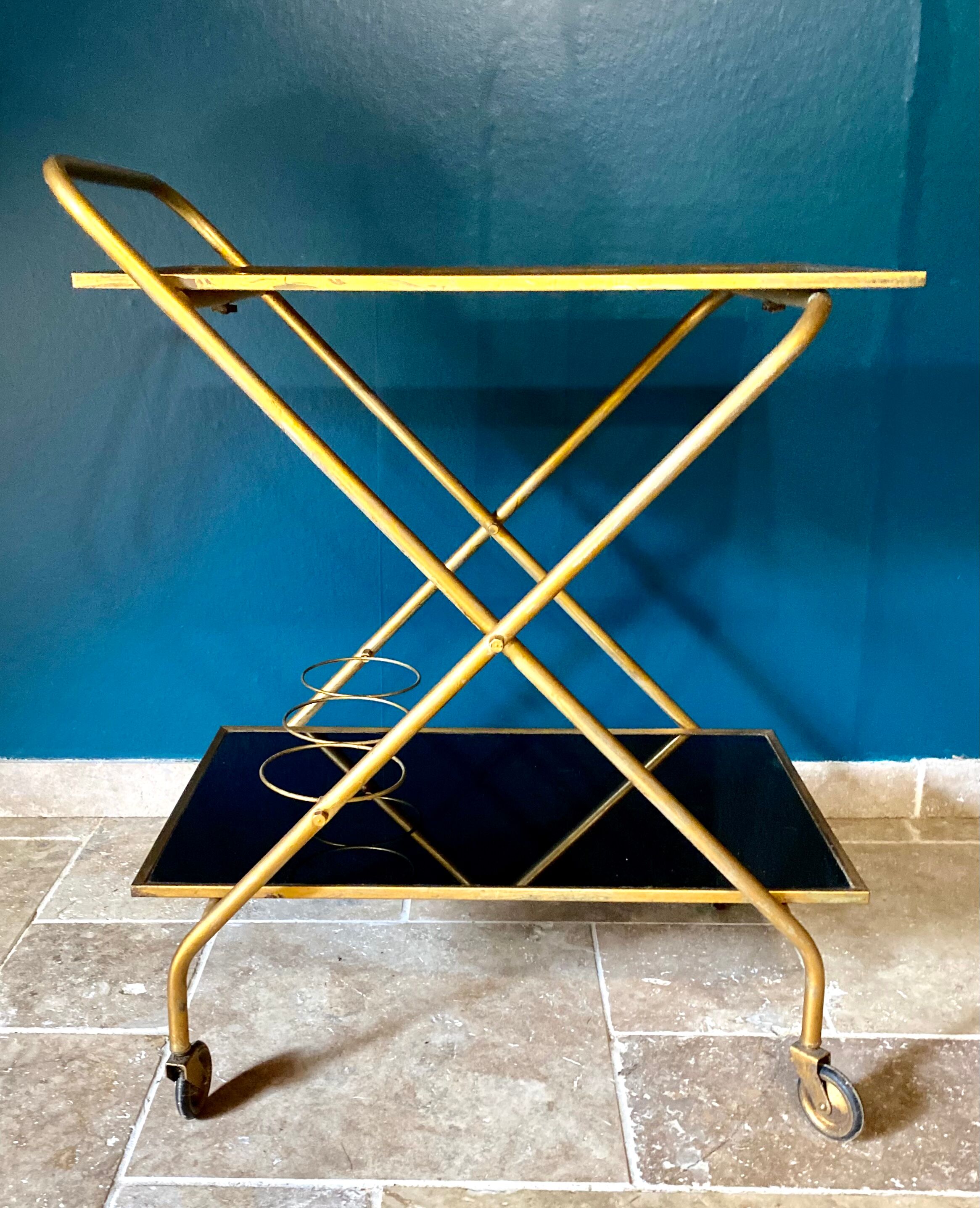 Glass and brass service