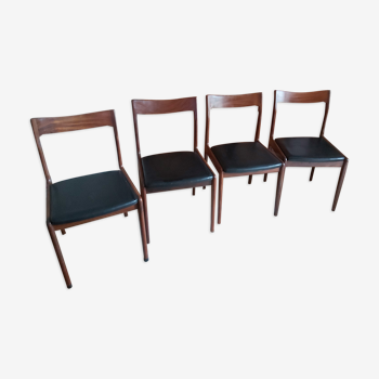 Teckla Scandinavian 4-chair series in vintage teak