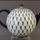 Lomonosov Imperial Porcelain XXL 2000ml Teapot Cobaltnet 22 Carat Gold