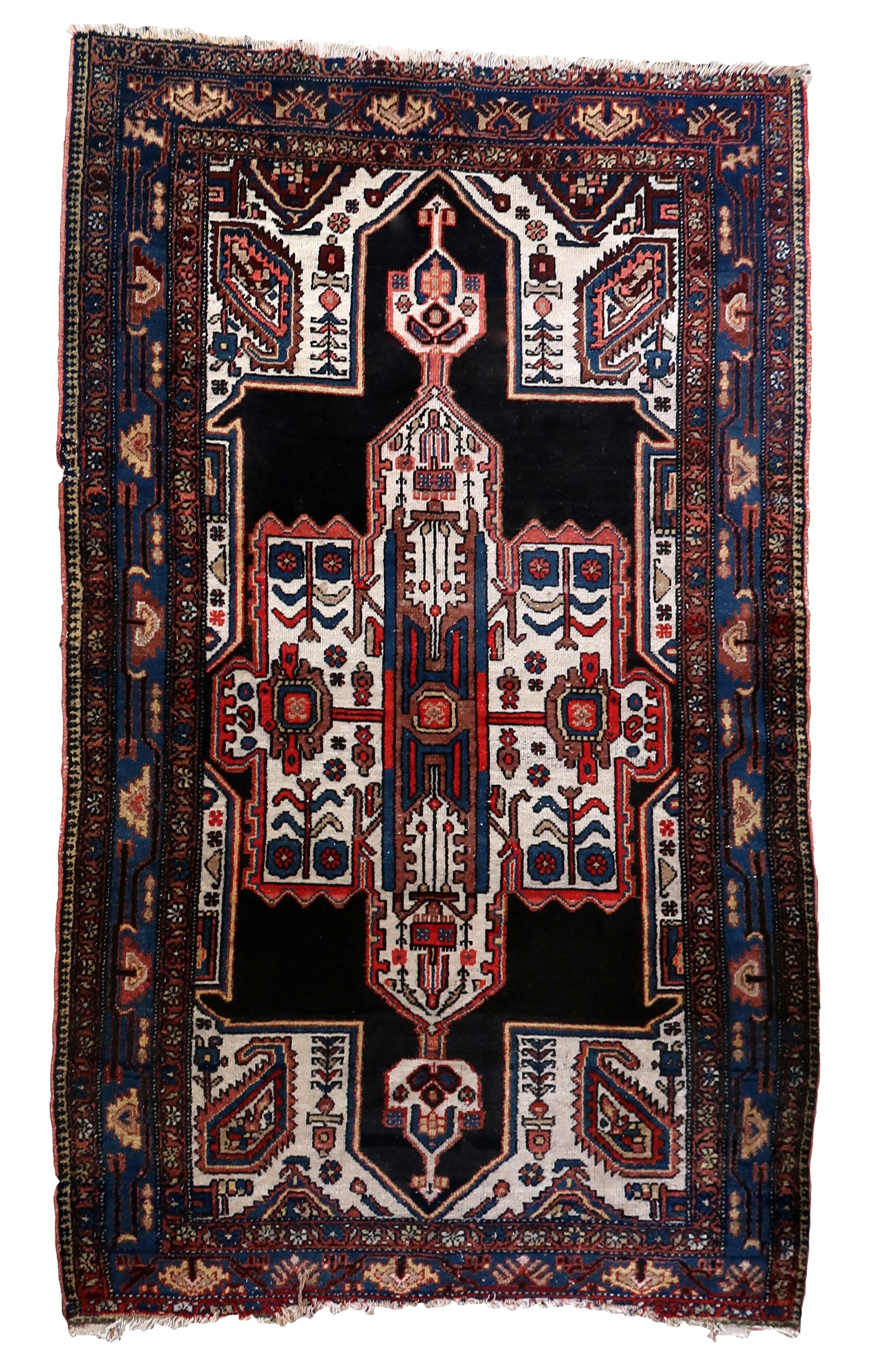 Tapis ancien fait main Malayer 123cm x 199cm - 1C999
