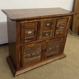Buffet en bois d'acacia massif 4 portes, 2 tiroirs