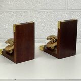 Vintage wood and gold bookend