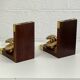 Vintage wood and gold bookend