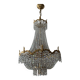 Balloon chandelier in bronze and crystal pendants