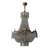 Balloon chandelier in bronze and crystal pendants
