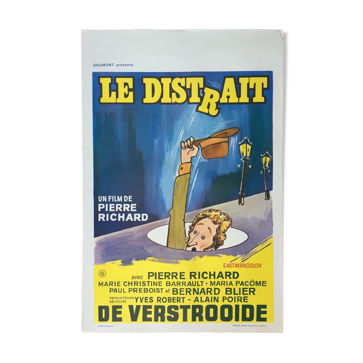 Affiche cinéma originale "Le Distrait" Pierre Richard 37x55cm 1970