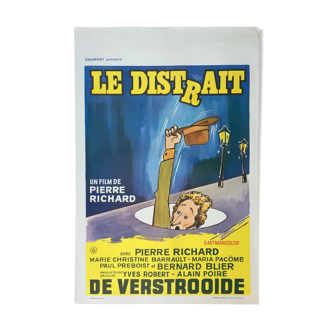 Affiche cinéma originale "Le Distrait" Pierre Richard 37x55cm 1970