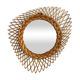 Mirror in golden rattan 42x42cm