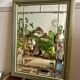 Beveled wooden mirror with glazing beads