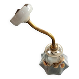 Elbow Wall Lamp Porcelain Tulip Gold with Flowers