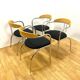 Dining set, mid-century, chrome tube frame, 1980s