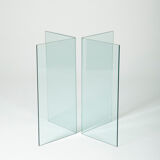 Round glass dining table, 1980s