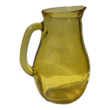 Vintage yellow glass pitcher H20.5
