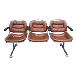 Chrome bench and camel leather
