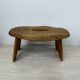 Brutalist solid wood side table /stool , 1970s