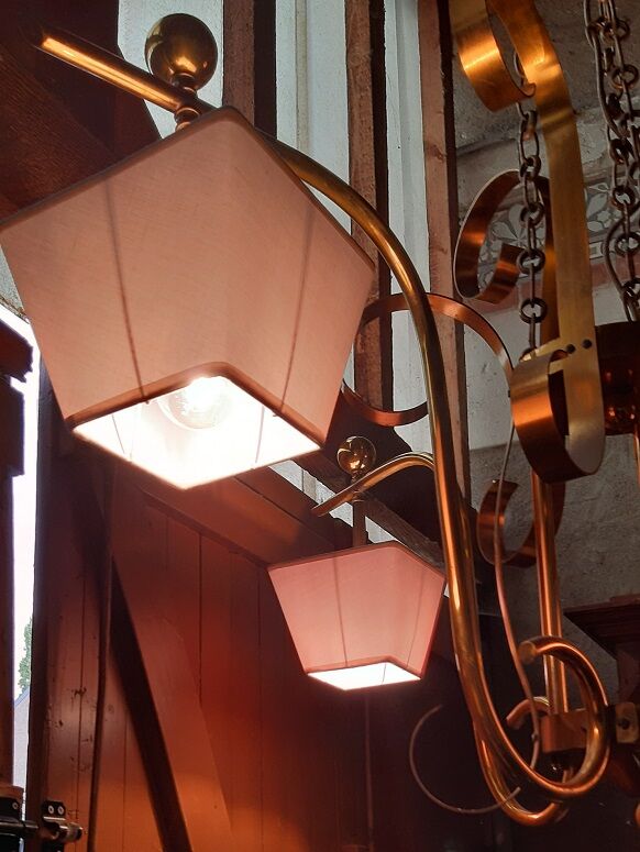 Gilded metal chandelier