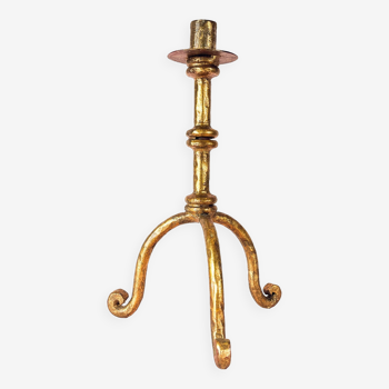 Brutalist Candleholder - Gilt & Patinated Bronze - 1950s