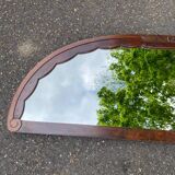 Art Deco concave carved arch mirror to place in solid wood