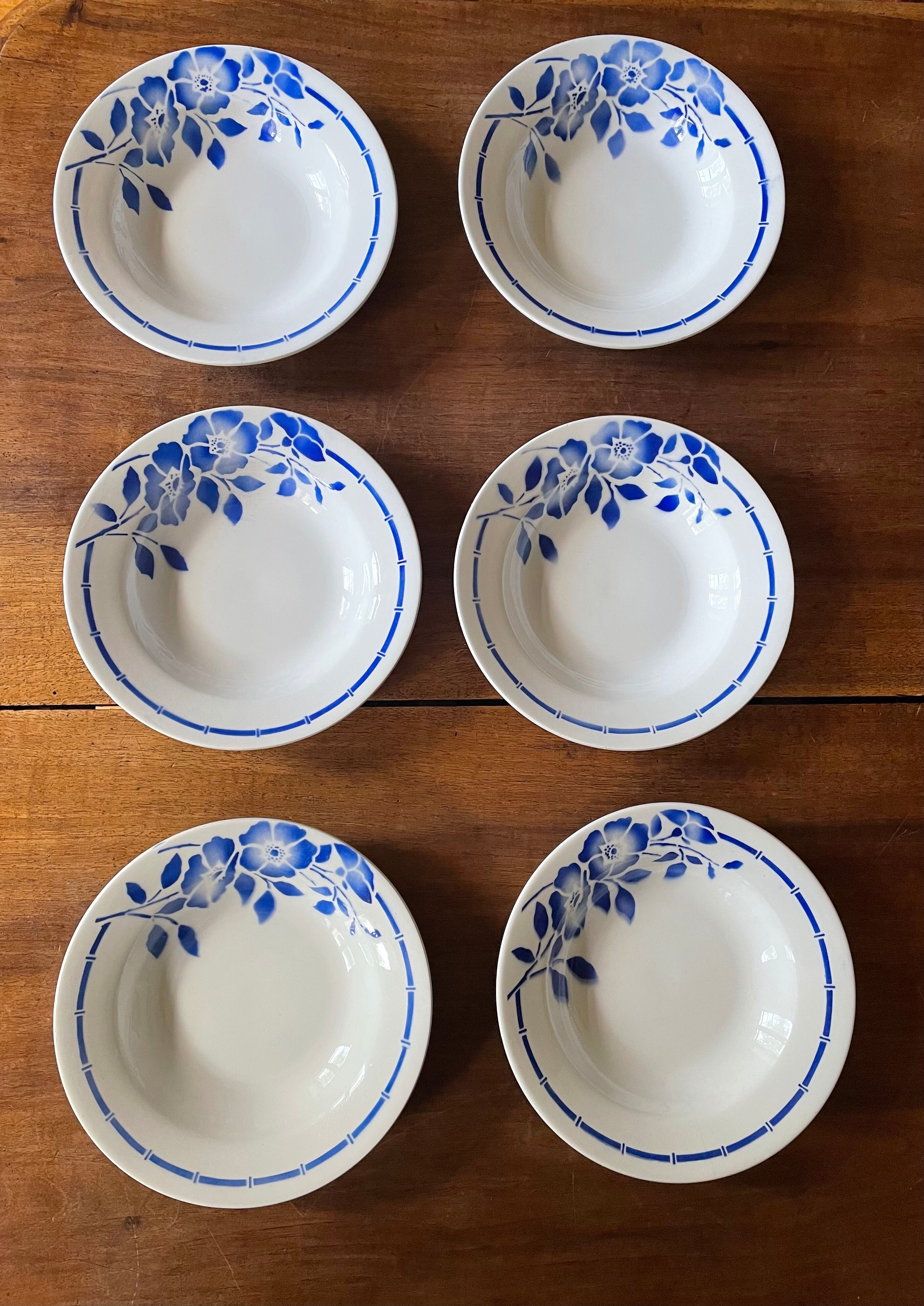 Hollow plates ceranord saint amand blue flower