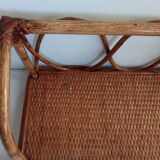 Pair of bamboo and rattan shelves