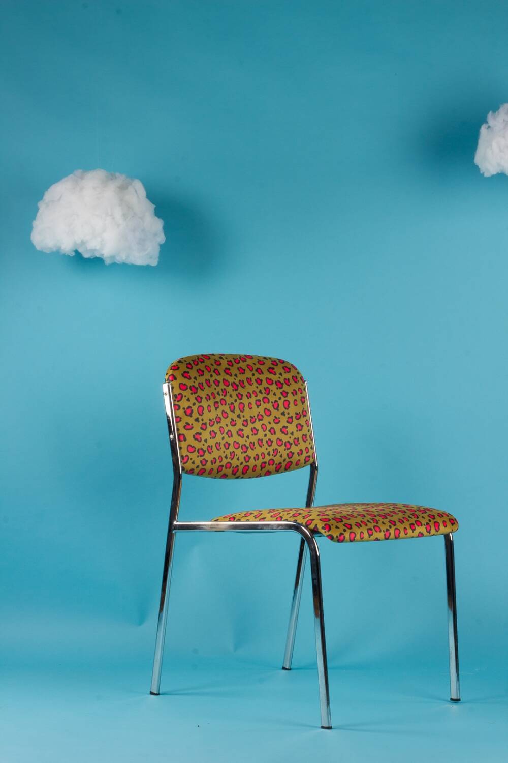 Chrome chair from the 70s reupholstered