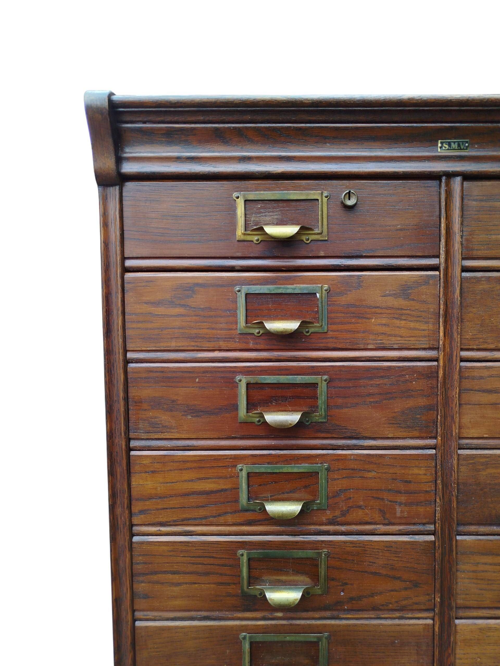 Archive furniture in oak S.M.V., Denmark 1920s–40s