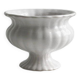 Cache-pot ancien en céramique blanche