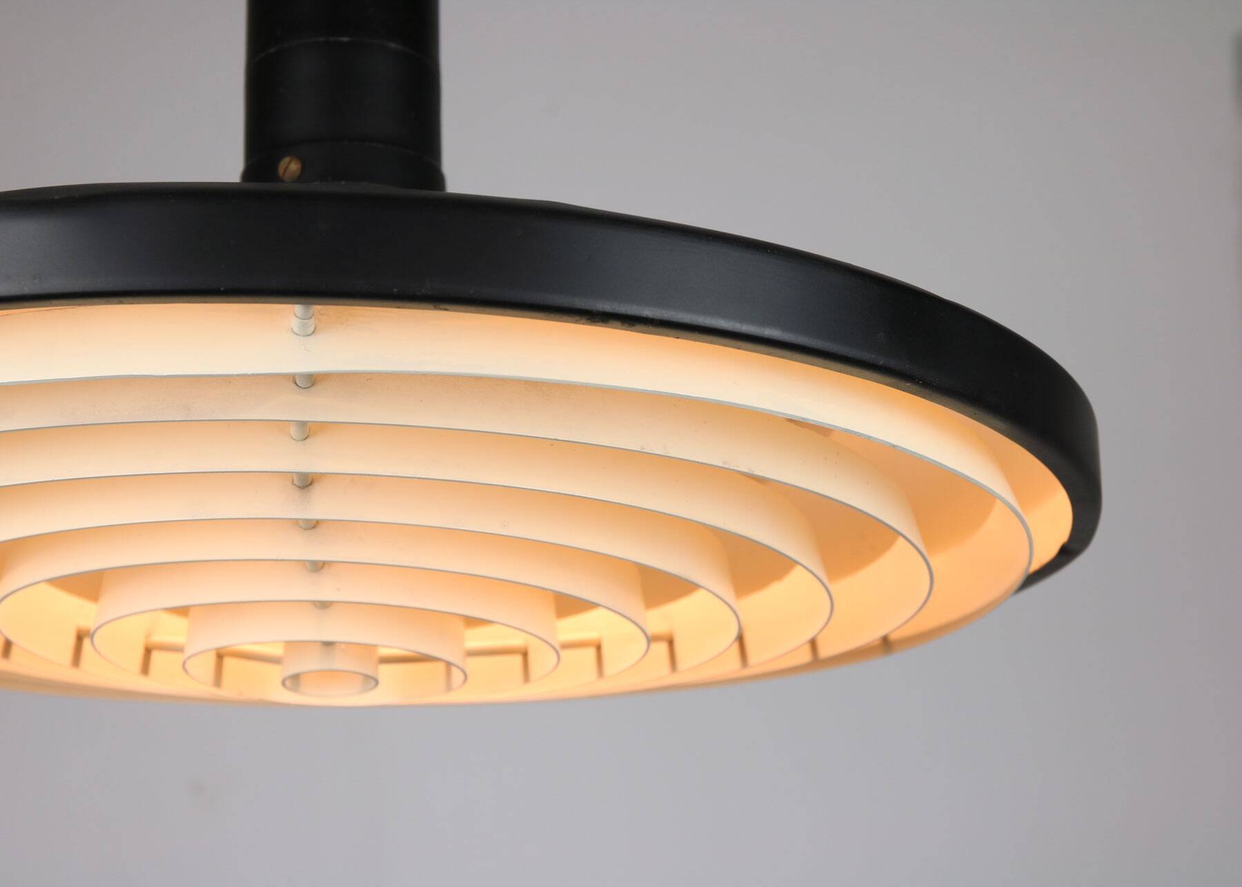 Mid-century industrial danish black pendant lamp, 1960s