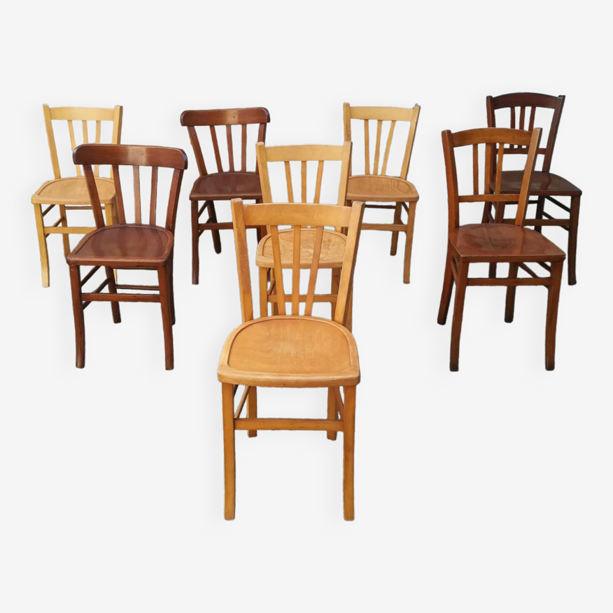 Lot de 8 chaises bistrot dépareillées | Selency
