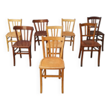 Set of 8 mismatched bistro chairs
