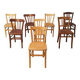 Set of 8 mismatched bistro chairs