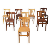 Set of 8 mismatched bistro chairs