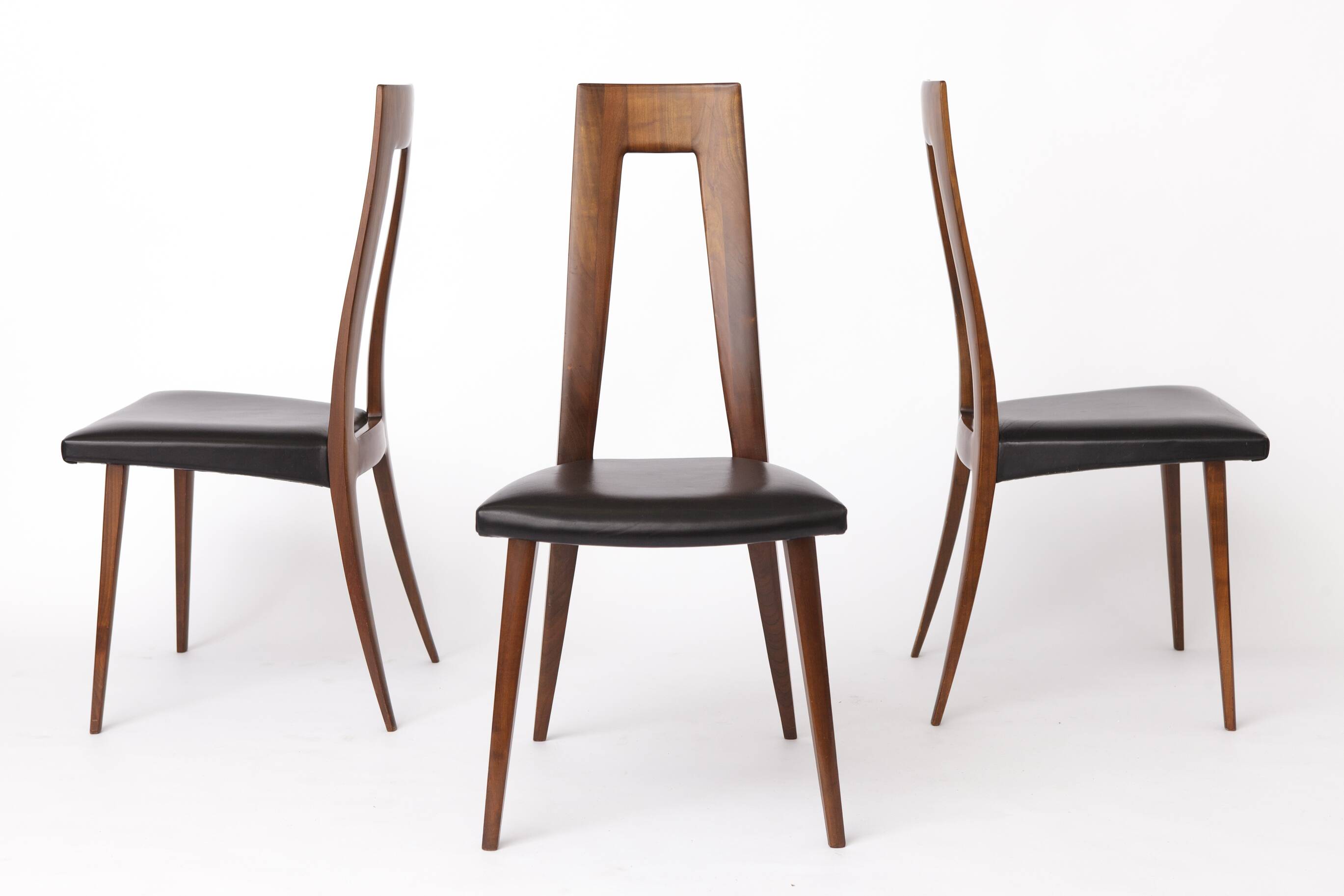 Set of 4 Vintage German Dining Chairs, 1960s, Ernst Martin Dettinger, Veil