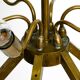 50s brass chandelier with white and transparent Murano glasses Franco Luce