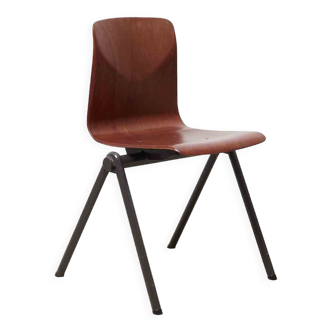 Vintage stackable chair Galvanitas S30 mahogany gray