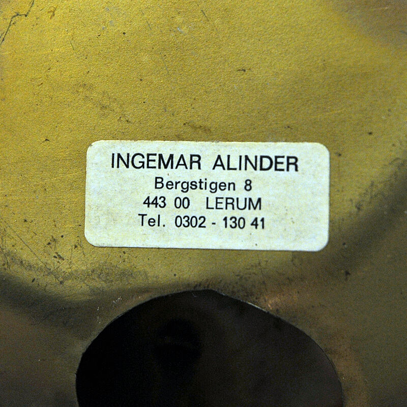 Swedish Brutalist Brass Flower wall lamp by Ingemar Alinder, Lerum 1980s
