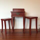 Asian style red pull-out tables