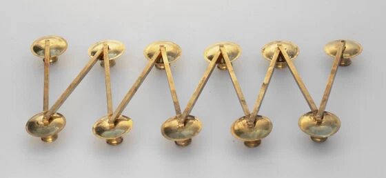 Lars Holmstrom Margareta brass candlestick for Arvika 11 candles 1940s