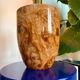 Ceramic lamp with walnut magnifying effect, Italian 1970s inspiration.