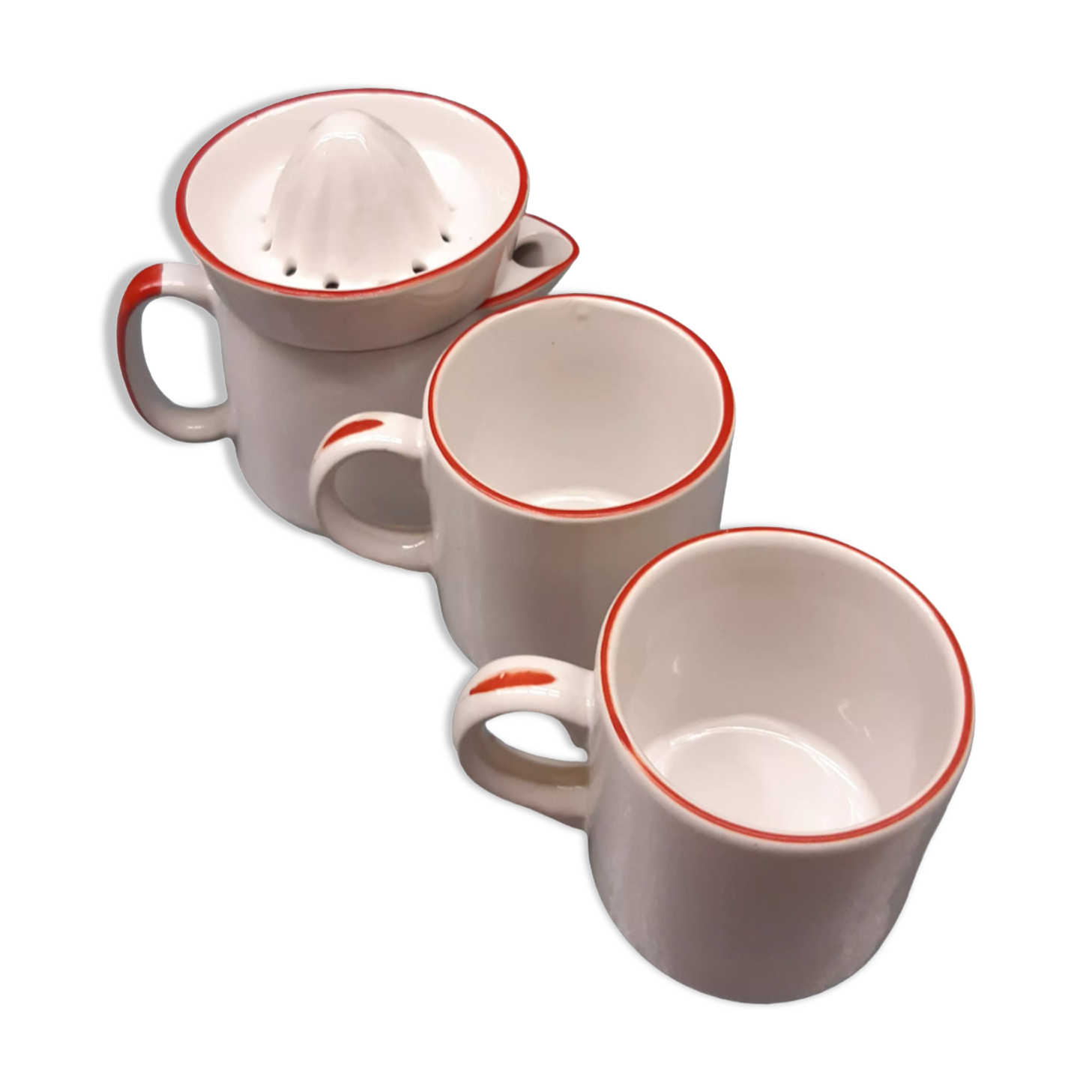 Lot 3 pieces: tisaniere lemon squeezer + 2 mug
