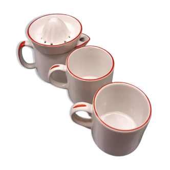 Lot 3 pieces: tisaniere lemon squeezer + 2 mug