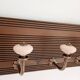 Wall coat rack 50 cm – 5 hooks in metal and cream ceramic