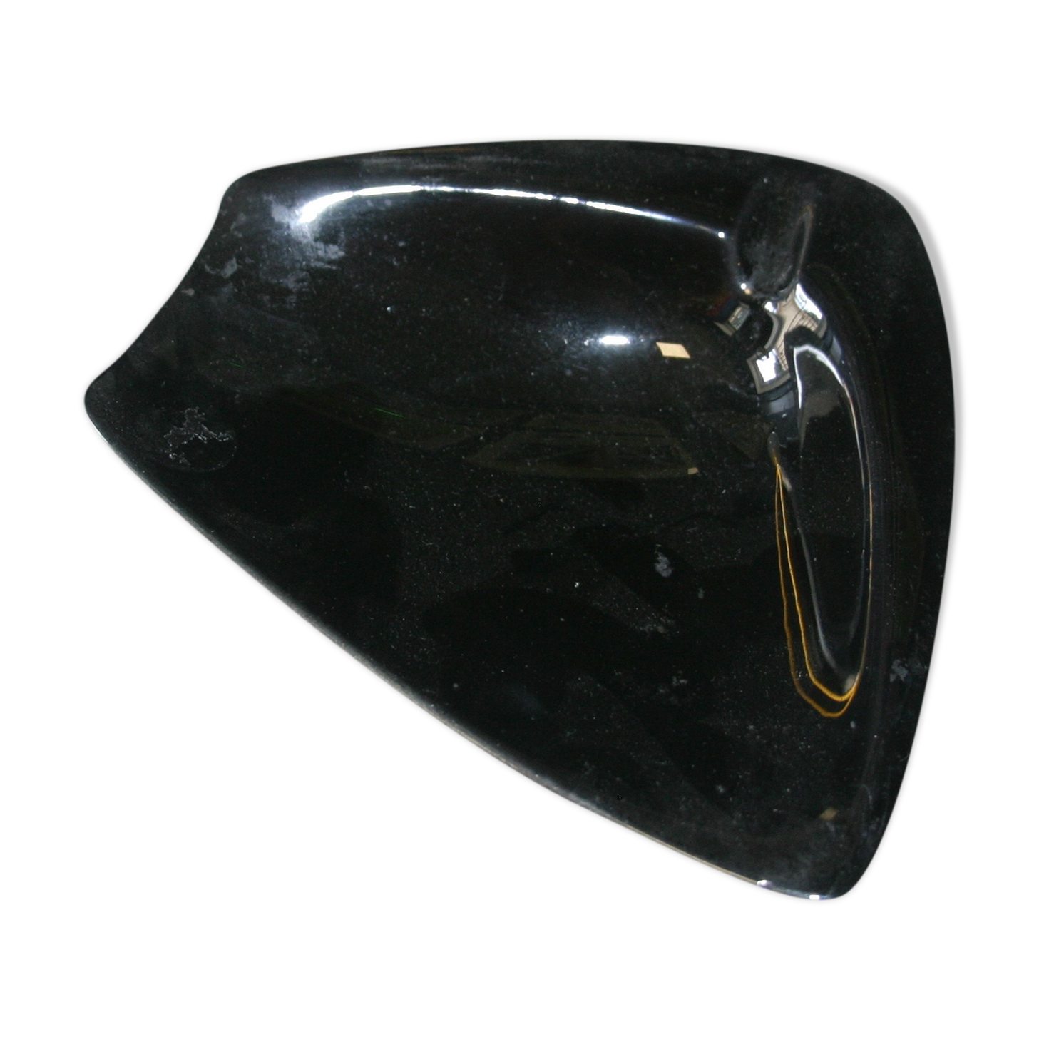 Black ceramic ashtray