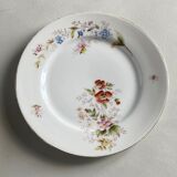Lot de 6 assiettes à dessert en porcelaine ancienne à fleures peintes à la main