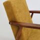Vintage armchair model, golden yellow fabric, fully refurbished