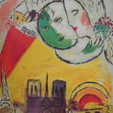 Marc CHAGALL: The Lovers of Notre Dame de Paris - Original vintage poster