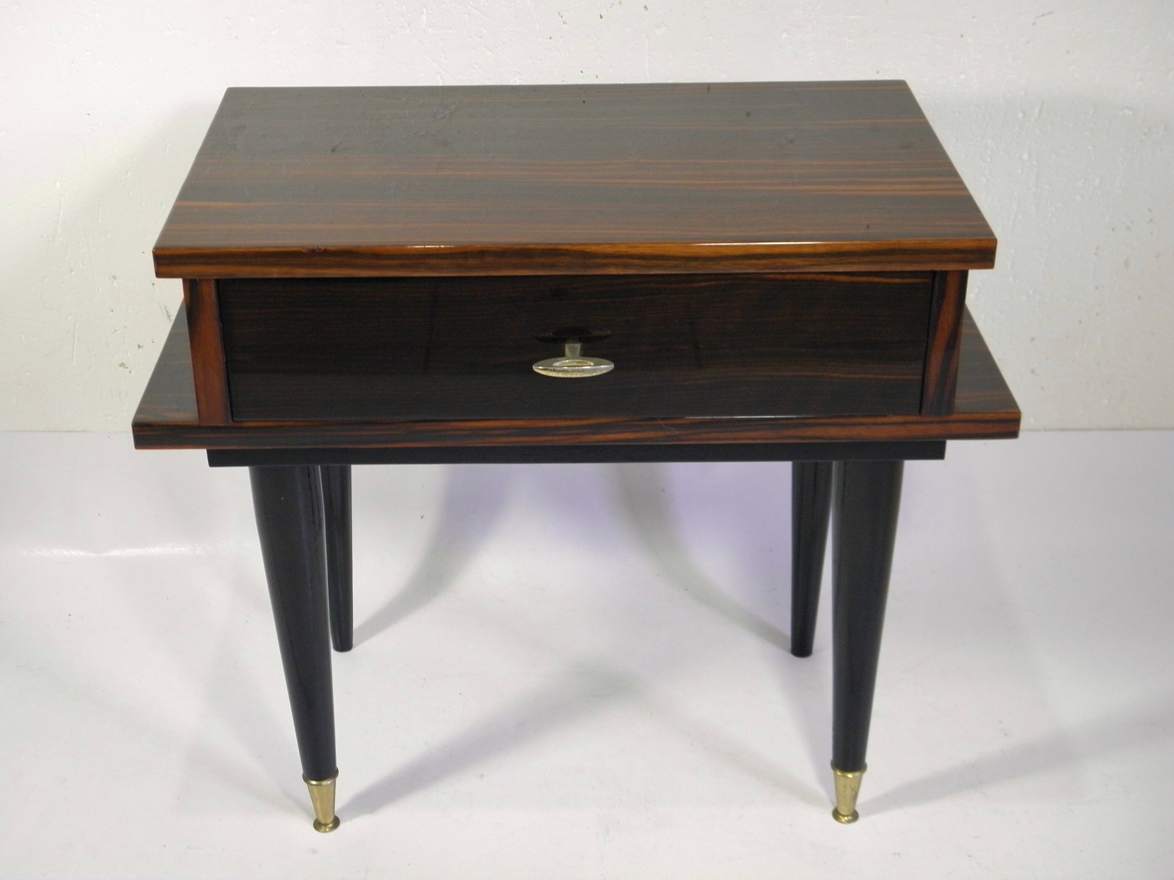 NIGHTSTAND in MACASSAR EBONY - 1960s